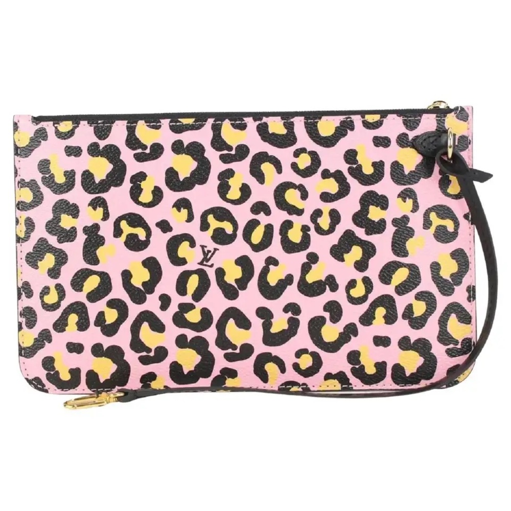 Louis Vuitton Pink Cheetah Wild at Heart Neverfull Pochette MM or GM Wristlet 18 - Picture 2 of 12
